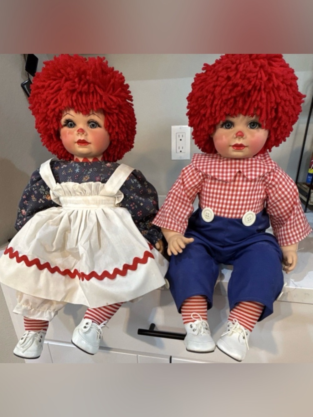 Dolls by Jerri Raggedy Jim & Raggedy Jerri Vintage Character Dolls Pair